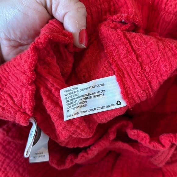 Knox Rose red eyelet gauze the waist shorts size M - Picture 8 of 9